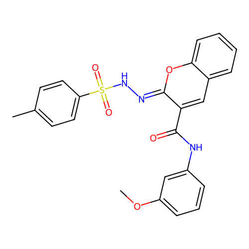 (Z)-N-(3-methoxyphenyl)-2-(2-tosylhydrazono)-2H-chromene-3-carboxamide structure
