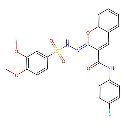 (2Z)-2-[(3,4-dimethoxybenzenesulfonamido)imino]-N-(4-fluorophenyl)-2H-chromene-3-carboxamide structure