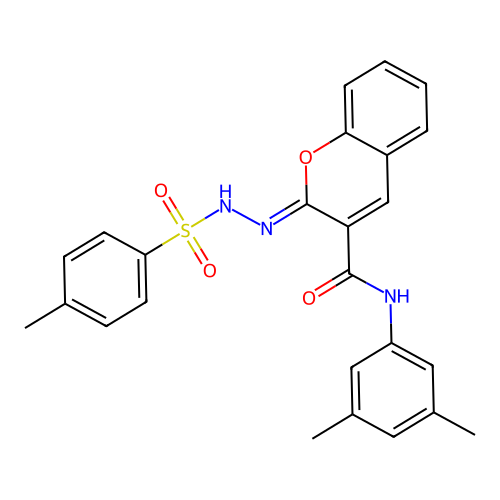 (Z)-N-(3,5-dimethylphenyl)-2-(2-tosylhydrazono)-2H-chromene-3-carboxamide structure