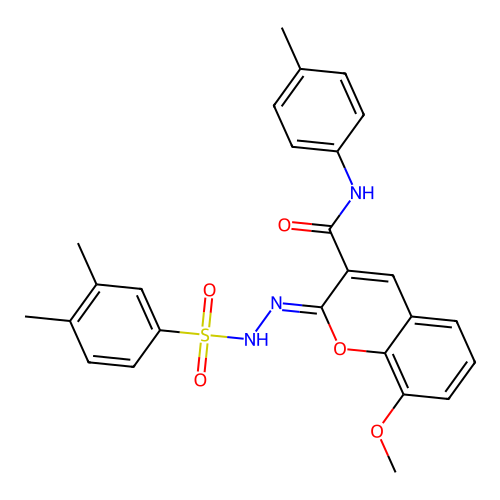 (2Z)-2-[(3,4-dimethylbenzenesulfonamido)imino]-8-methoxy-N-(4-methylphenyl)-2H-chromene-3-carboxamide structure
