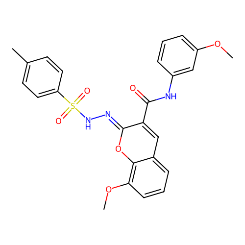 (2Z)-8-methoxy-N-(3-methoxyphenyl)-2-[(4-methylbenzenesulfonamido)imino]-2H-chromene-3-carboxamide structure
