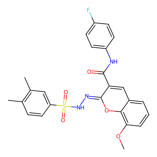 (2Z)-2-[(3,4-dimethylbenzenesulfonamido)imino]-N-(4-fluorophenyl)-8-methoxy-2H-chromene-3-carboxamide structure