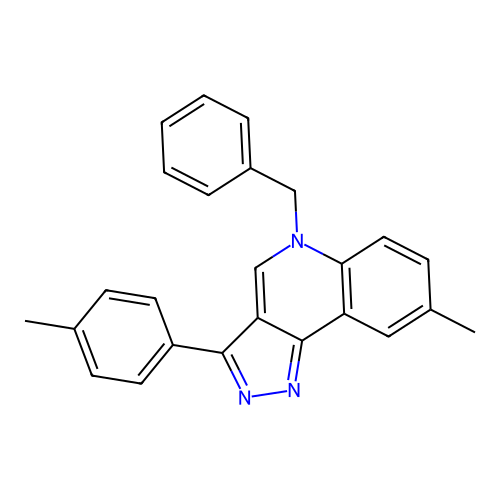 5-benzyl-8-methyl-3-(p-tolyl)-5H-pyrazolo[4,3-c]quinoline structure