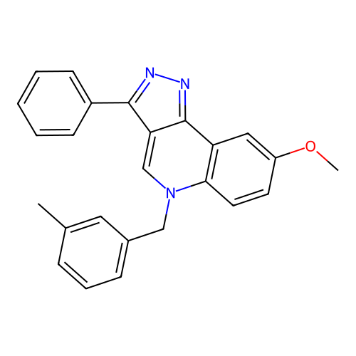 8-Methoxy-5-[(3-methylphenyl)methyl]-3-phenylpyrazolo[4,3-c]quinoline structure