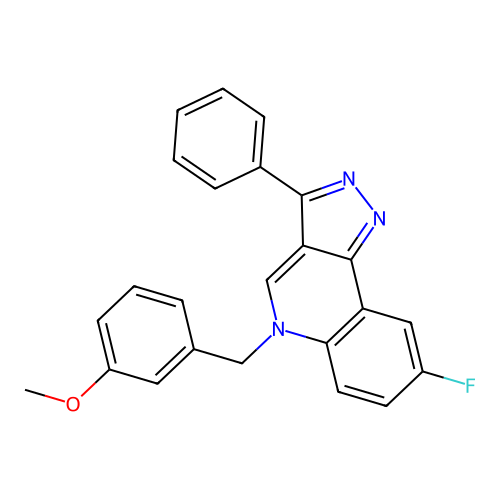 8-Fluoro-5-[(3-methoxyphenyl)methyl]-3-phenylpyrazolo[4,3-c]quinoline structure