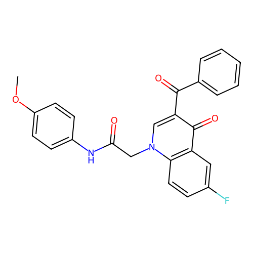 2-(3-benzoyl-6-fluoro-4-oxo-1,4-dihydroquinolin-1-yl)-N-(4-methoxyphenyl)acetamide structure