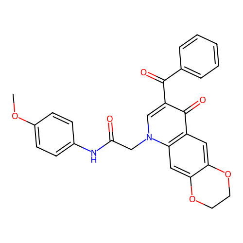 2-{8-benzoyl-9-oxo-2H,3H,6H,9H-[1,4]dioxino[2,3-g]quinolin-6-yl}-N-(4-methoxyphenyl)acetamide structure