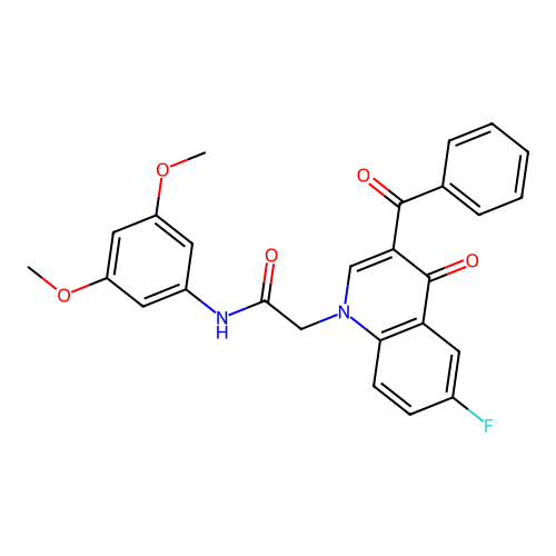 2-(3-benzoyl-6-fluoro-4-oxoquinolin-1-yl)-N-(3,5-dimethoxyphenyl)acetamide structure