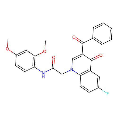 2-(3-benzoyl-6-fluoro-4-oxoquinolin-1-yl)-N-(2,4-dimethoxyphenyl)acetamide structure