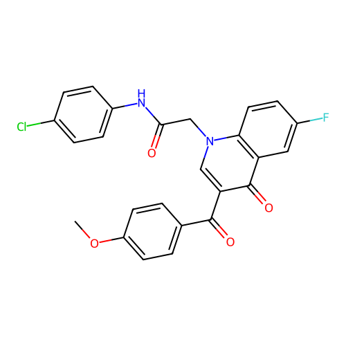 N-(4-chlorophenyl)-2-[6-fluoro-3-(4-methoxybenzoyl)-4-oxoquinolin-1-yl]acetamide structure