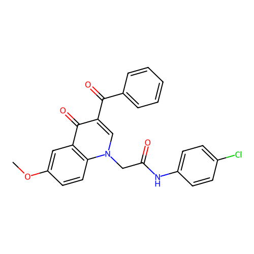 2-(3-benzoyl-6-methoxy-4-oxoquinolin-1-yl)-N-(4-chlorophenyl)acetamide structure