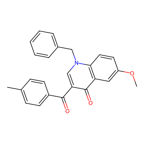 1-Benzyl-6-methoxy-3-(4-methylbenzoyl)-1,4-dihydroquinolin-4-one structure