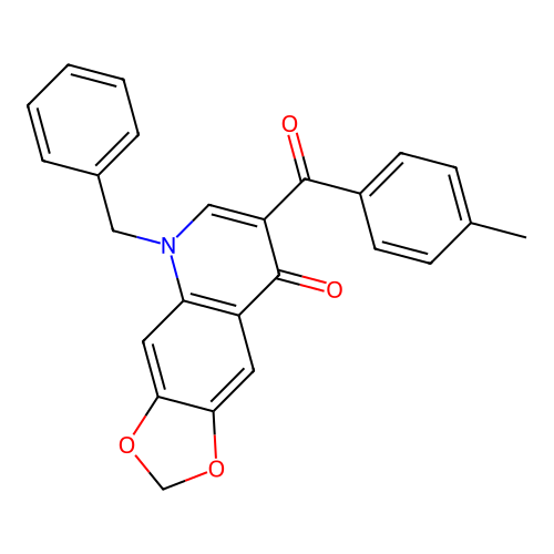 5-benzyl-7-(4-methylbenzoyl)-[1,3]dioxolo[4,5-g]quinolin-8(5H)-one structure