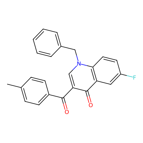 1-Benzyl-6-fluoro-3-(4-methylbenzoyl)quinolin-4-one structure