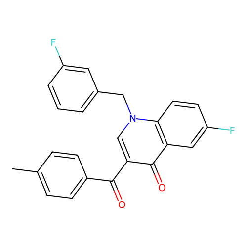 6-Fluoro-1-[(3-fluorophenyl)methyl]-3-(4-methylbenzoyl)quinolin-4-one structure