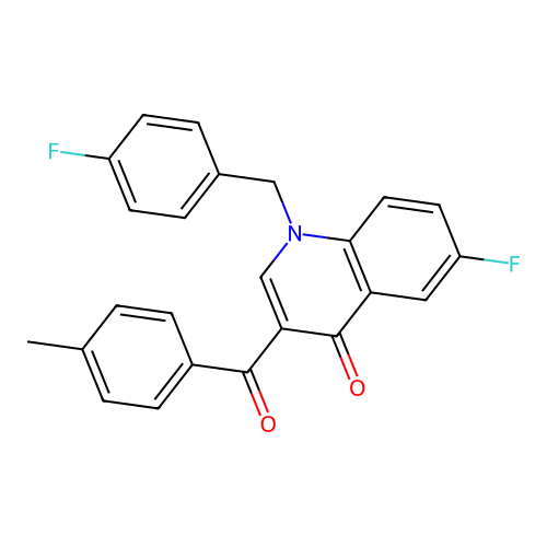 6-Fluoro-1-[(4-fluorophenyl)methyl]-3-(4-methylbenzoyl)quinolin-4-one structure