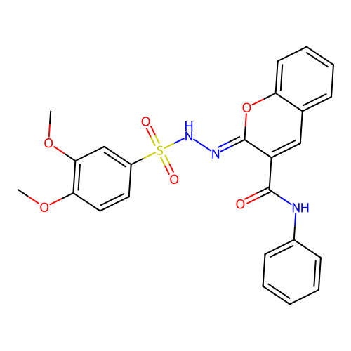 (2Z)-2-[(3,4-dimethoxybenzenesulfonamido)imino]-N-phenyl-2H-chromene-3-carboxamide structure