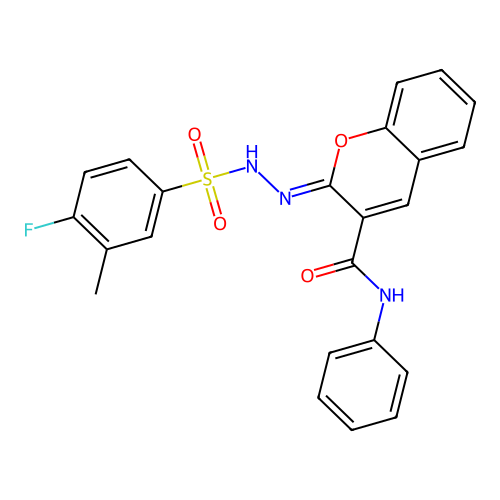 (2Z)-2-[(4-fluoro-3-methylbenzenesulfonamido)imino]-N-phenyl-2H-chromene-3-carboxamide structure