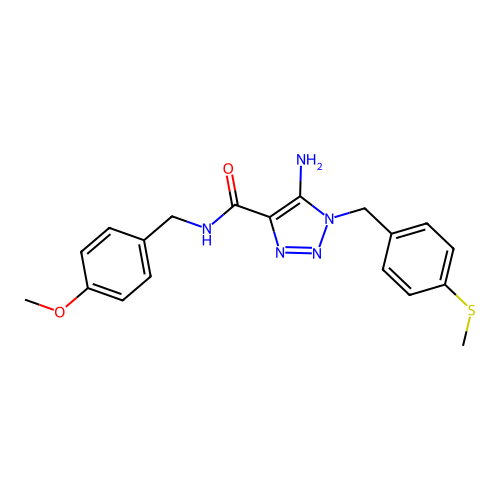 5-amino-N-[(4-methoxyphenyl)methyl]-1-{[4-(methylsulfanyl)phenyl]methyl}-1H-1,2,3-triazole-4-carboxamide structure