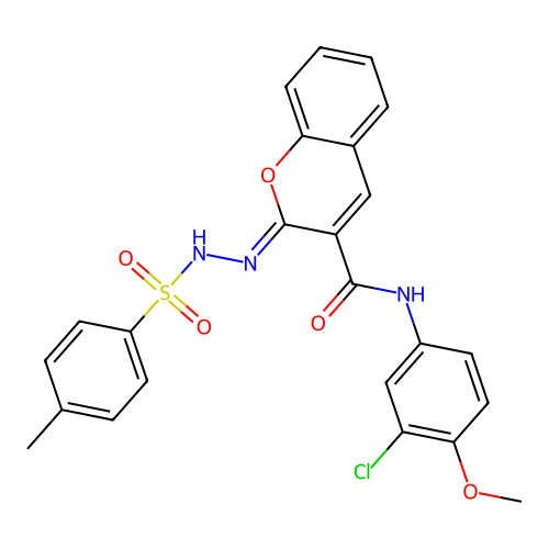 (2Z)-N-(3-chloro-4-methoxyphenyl)-2-[(4-methylbenzenesulfonamido)imino]-2H-chromene-3-carboxamide structure