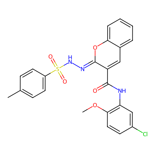 (2Z)-N-(5-chloro-2-methoxyphenyl)-2-[(4-methylbenzenesulfonamido)imino]-2H-chromene-3-carboxamide structure