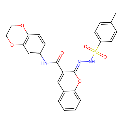 (2Z)-N-(2,3-dihydro-1,4-benzodioxin-6-yl)-2-[(4-methylbenzenesulfonamido)imino]-2H-chromene-3-carboxamide structure