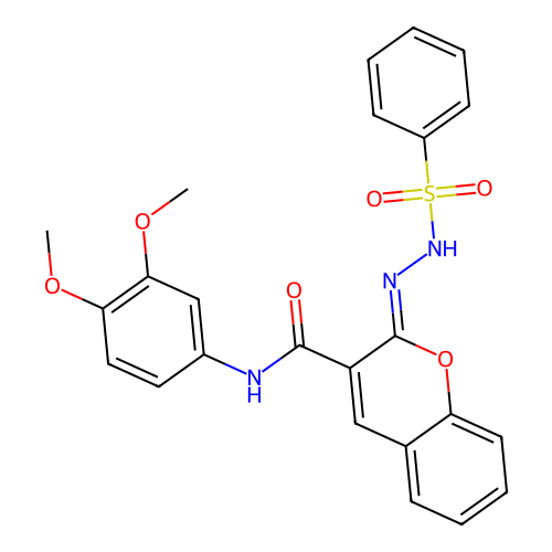 (2Z)-2-(benzenesulfonamidoimino)-N-(3,4-dimethoxyphenyl)-2H-chromene-3-carboxamide structure