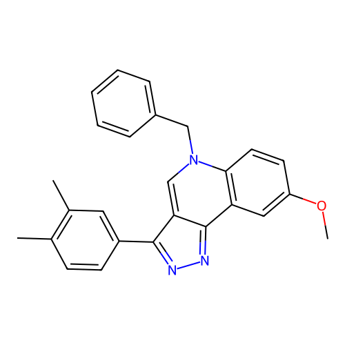 5-benzyl-3-(3,4-dimethylphenyl)-8-methoxy-5H-pyrazolo[4,3-c]quinoline structure