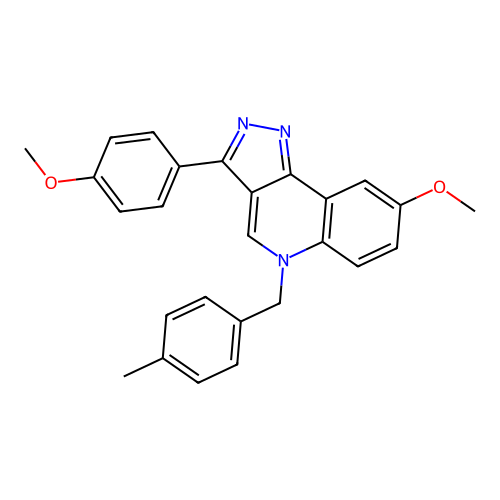8-Methoxy-3-(4-methoxyphenyl)-5-[(4-methylphenyl)methyl]pyrazolo[4,3-c]quinoline structure