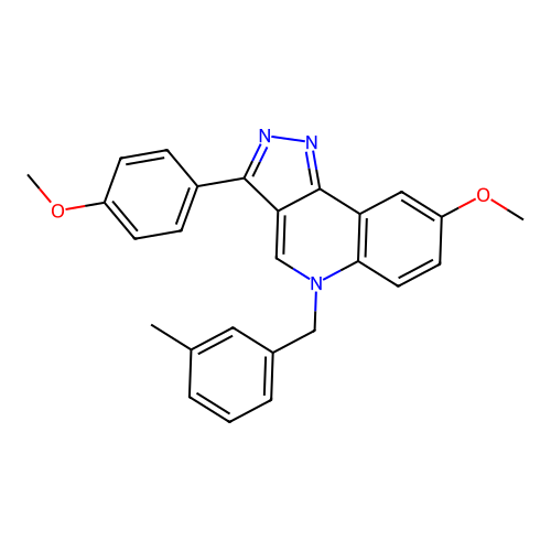 8-Methoxy-3-(4-methoxyphenyl)-5-[(3-methylphenyl)methyl]pyrazolo[4,3-c]quinoline structure