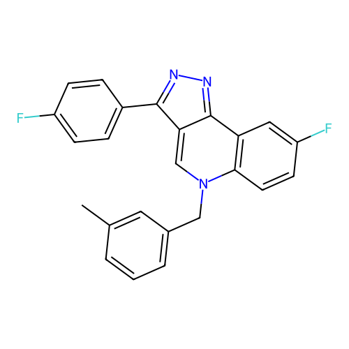 8-Fluoro-3-(4-fluorophenyl)-5-[(3-methylphenyl)methyl]pyrazolo[4,3-c]quinoline structure