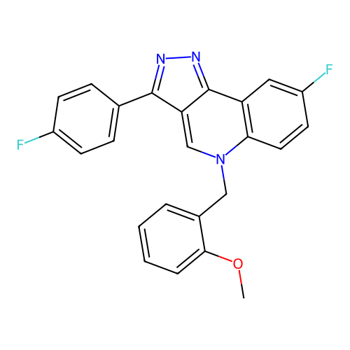 8-Fluoro-3-(4-fluorophenyl)-5-[(2-methoxyphenyl)methyl]pyrazolo[4,3-c]quinoline structure