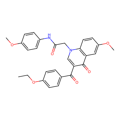 2-[3-(4-ethoxybenzoyl)-6-methoxy-4-oxo-1,4-dihydroquinolin-1-yl]-N-(4-methoxyphenyl)acetamide structure