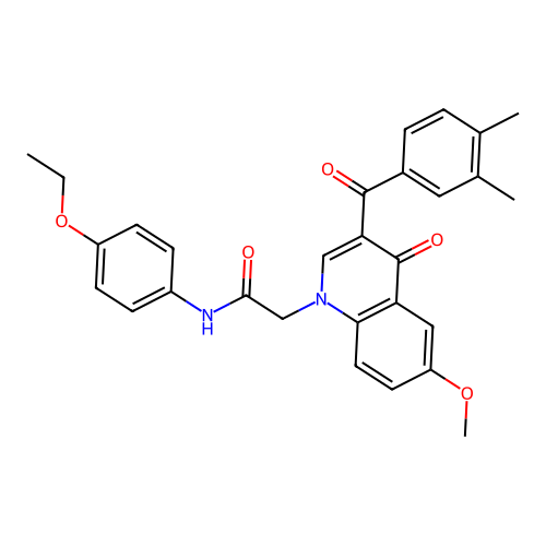 2-[3-(3,4-dimethylbenzoyl)-6-methoxy-4-oxo-1,4-dihydroquinolin-1-yl]-N-(4-ethoxyphenyl)acetamide structure