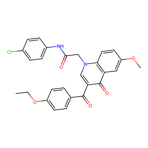 N-(4-chlorophenyl)-2-[3-(4-ethoxybenzoyl)-6-methoxy-4-oxoquinolin-1-yl]acetamide structure