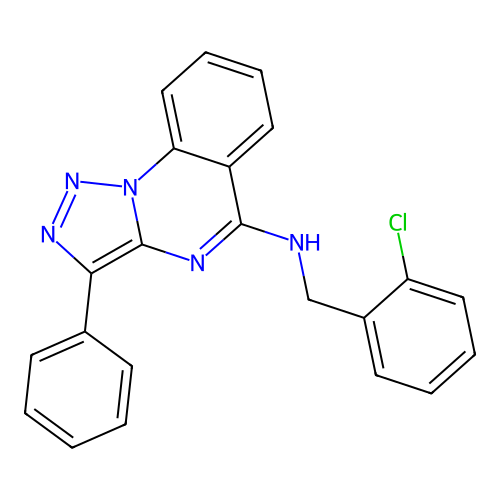 N-[(2-chlorophenyl)methyl]-3-phenyltriazolo[1,5-a]quinazolin-5-amine structure