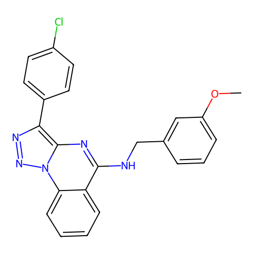 3-(4-chlorophenyl)-N-[(3-methoxyphenyl)methyl]triazolo[1,5-a]quinazolin-5-amine structure