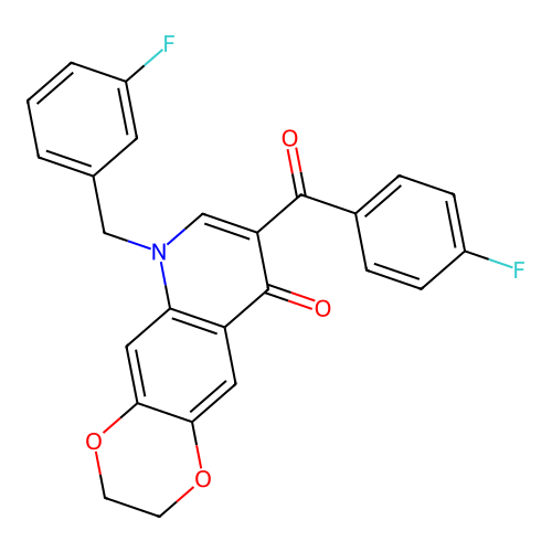 8-(4-fluorobenzoyl)-6-[(3-fluorophenyl)methyl]-2H,3H,6H,9H-[1,4]dioxino[2,3-g]quinolin-9-one structure