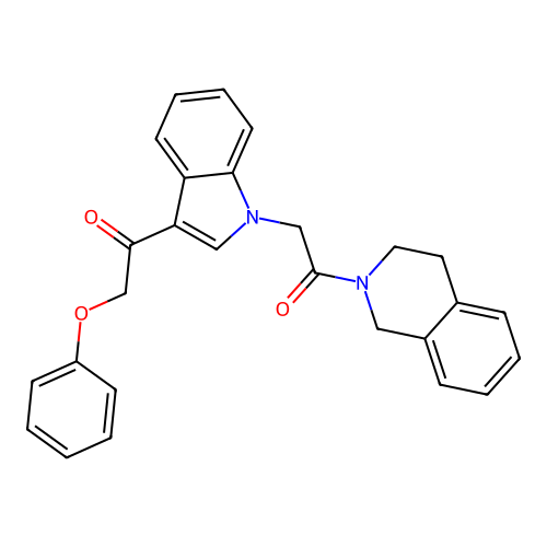 1-(3,4-dihydro-1H-isoquinolin-2-yl)-2-[3-(2-phenoxyacetyl)indol-1-yl]ethanone structure