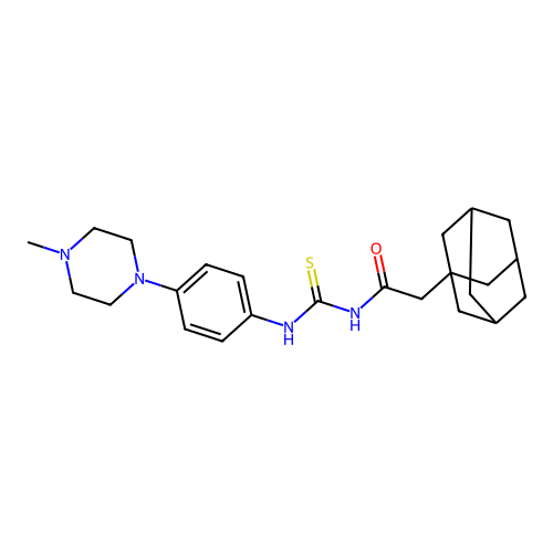 2-(1-adamantyl)-N-[[4-(4-methylpiperazin-1-yl)phenyl]carbamothioyl]acetamide structure