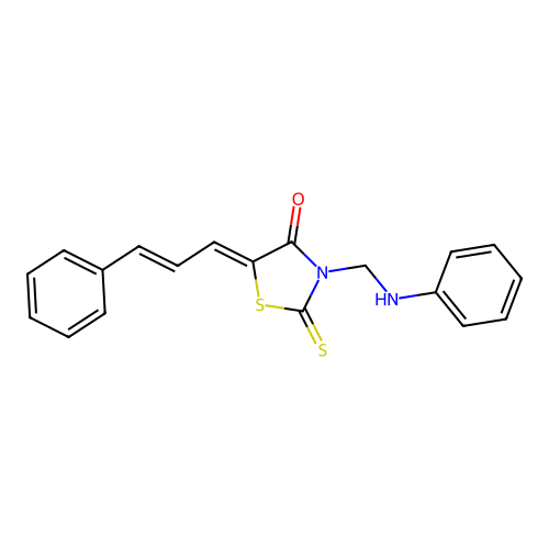 3-(Anilinomethyl)-5-cinnamylidene-2-sulfanylidene-1,3-thiazolidin-4-one structure