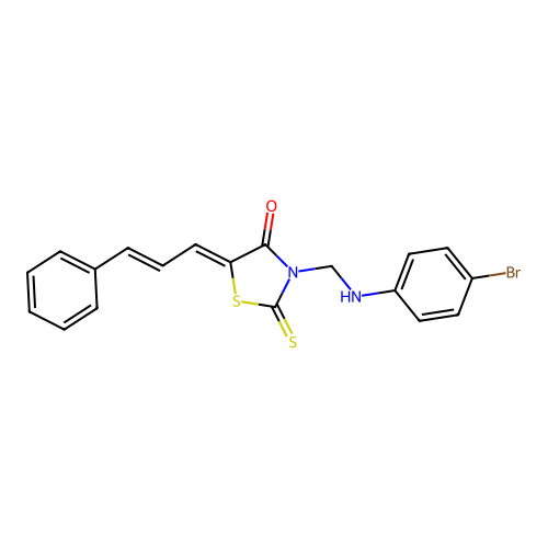 3-[(4-Bromoanilino)methyl]-5-cinnamylidene-2-sulfanylidene-1,3-thiazolidin-4-one structure