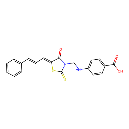 4-[[(5E)-4-oxo-5-[(E)-3-phenylprop-2-enylidene]-2-sulfanylid structure