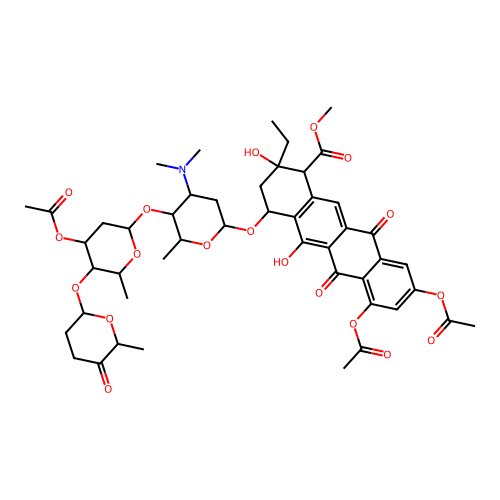 2,4,3''-Tri-O-acetyl-2-hydroxyaclacinomycin A structure