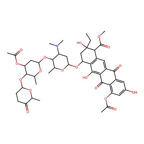 4,3''-Di-O-acetyl-2-hydroxyaclacinomycin A structure