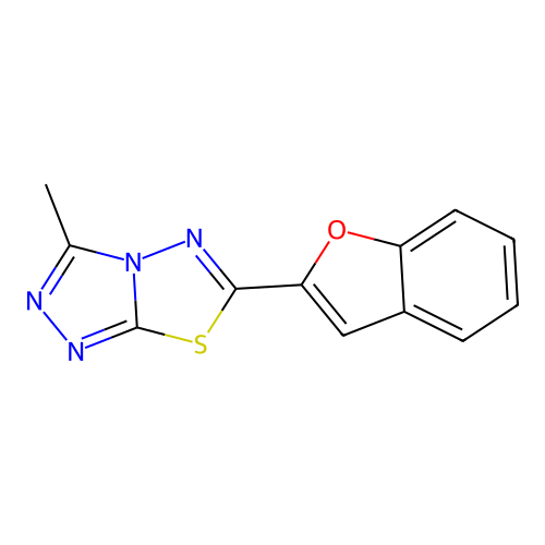 6-(1-Benzofuran-2-yl)-3-methyl-[1,2,4]triazolo[3,4-b][1,3,4]thiadiazole structure