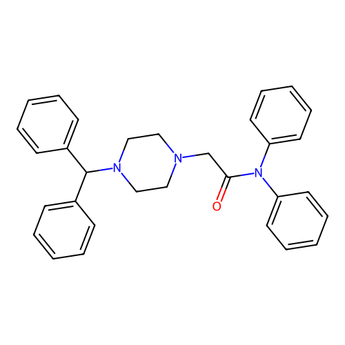 2-(4-(Diphenylmethyl)piperazinyl)-N,N-diphenylethanamide structure
