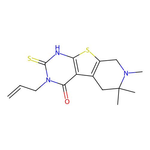 3-Allyl-6,6,7-trimethyl-2-thioxo-2,3,5,6,7,8-hexahydropyrido[4',3':4,5]thieno[2,3-d]pyrimidin-4(1H)-one structure