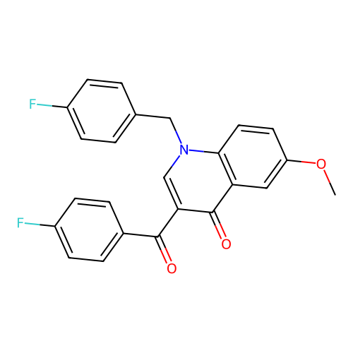 3-(4-fluorobenzoyl)-1-[(4-fluorophenyl)methyl]-6-methoxy-1,4-dihydroquinolin-4-one structure