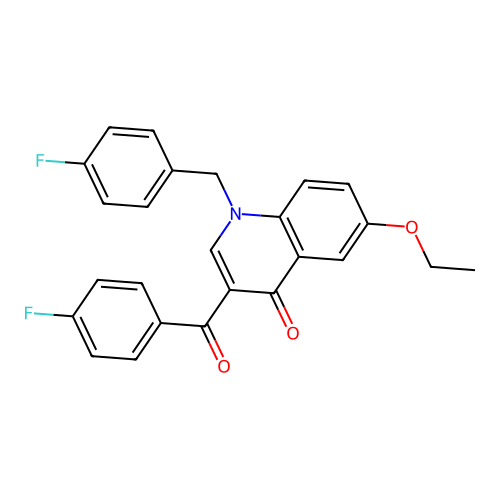 6-ethoxy-3-(4-fluorobenzoyl)-1-[(4-fluorophenyl)methyl]-1,4-dihydroquinolin-4-one structure